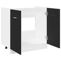 Mobile Sotto Lavello-Armadietto da bagno Rovere Nero 80x46x81,5 cm Legno Ingegnerizzato