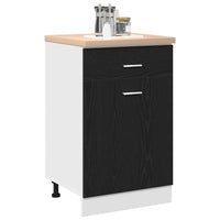 vidaXL Mobile con Cassetti con cassetto Rovere nero 50 x 46 x 81.5 cm