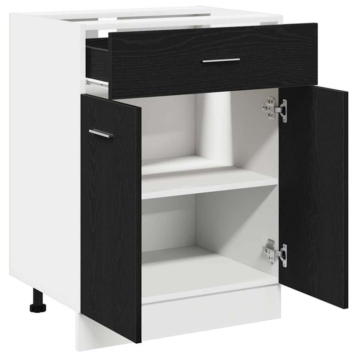 vidaXL Armadio Base con Cassetto Rovere nero 60 x 46 x 81.5 cm
