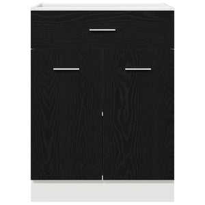 Armadio Base con Cassetto Rovere nero 60 x 46 x 81.5 cm 863267
