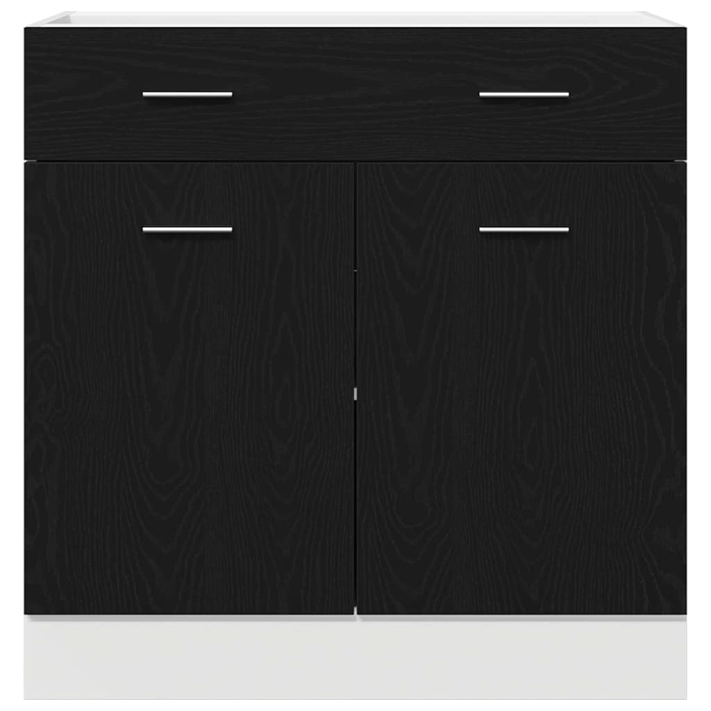 Armadietto con Cassetto Riga Rovere nero 80 x 46 x 81.5 cm 863277
