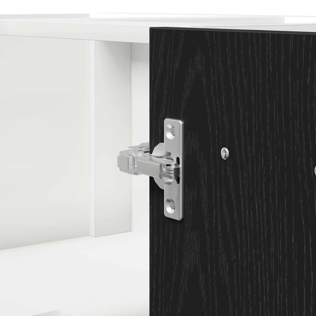 Armadio angolare in basso con lo scaffale Riga Rovere nero 863287