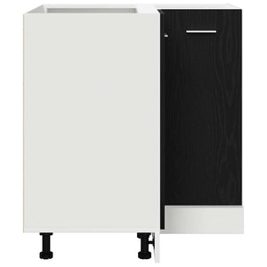 Armadio angolare in basso con lo scaffale Riga Rovere nero 863287