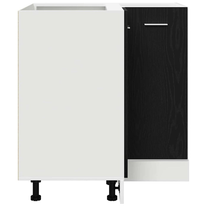 Armadio angolare in basso con lo scaffale Riga Rovere nero 863287