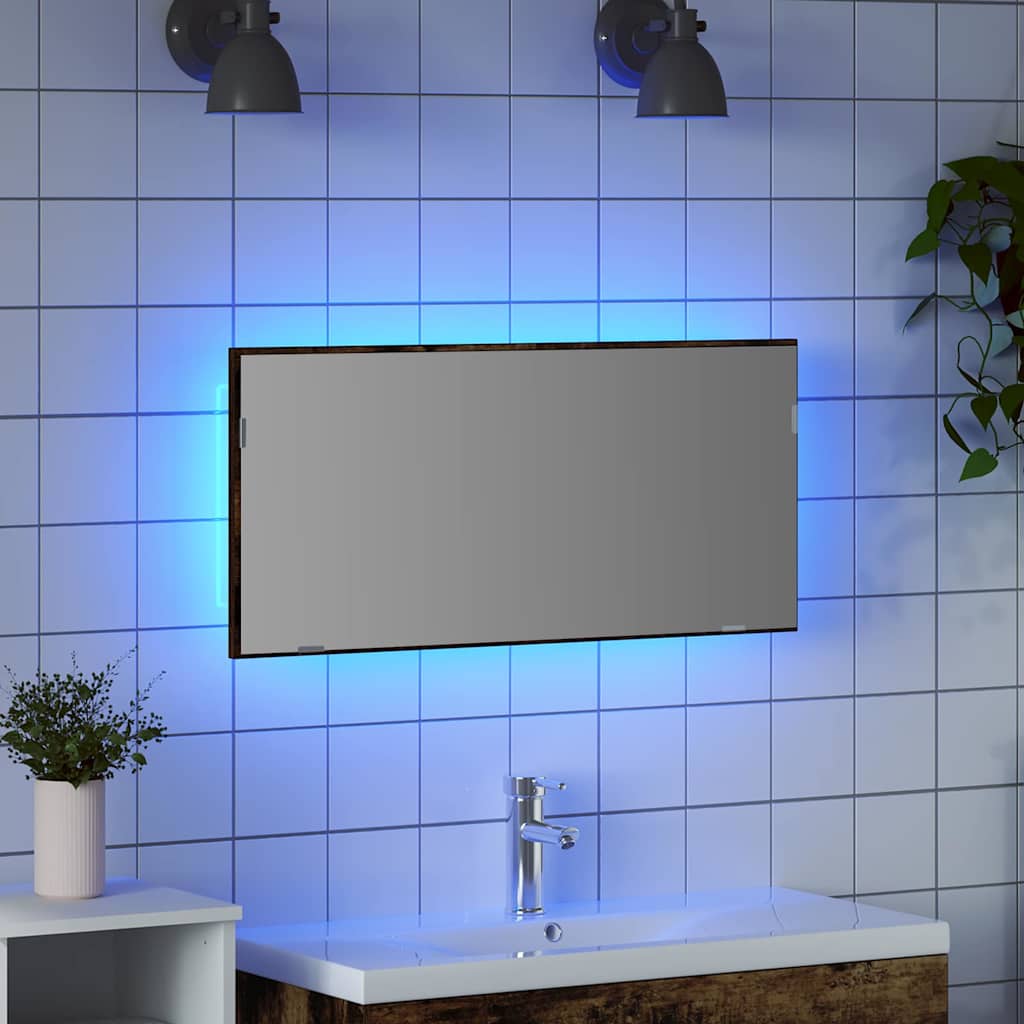 Specchio da bagno Marrone 80 x 8.5 x 37 cm Legno multistrato 863303