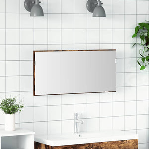 Specchio-Specchio per Bagno Marrone 80 x 37 cm Vetro e Legno Ingegnerizzato