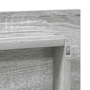 Specchio con luci a strisce a LED-Specchio da bagno Grigio sonoma alto 80 x 37 cm