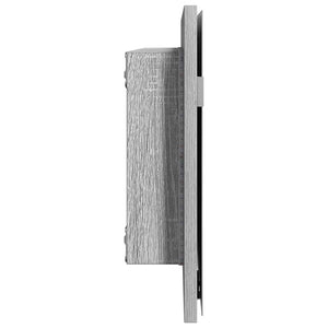 Specchio con luci a strisce a LED-Specchio da bagno Grigio sonoma alto 80 x 37 cm