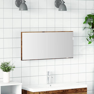 Specchio-Specchio per Bagno Legno vecchio 80 x 37 cm Vetro e Legno Ingegnerizzato