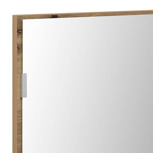 Specchio con luci a strisce a LED-Specchio da bagno rovere artigianale 80 x 37 cm