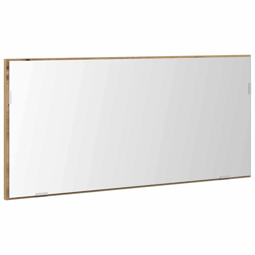 Specchio con luci a strisce a LED-Specchio da bagno rovere artigianale 80 x 37 cm