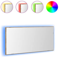 Specchio con luci a strisce a LED-Specchio da bagno rovere artigianale 80 x 37 cm