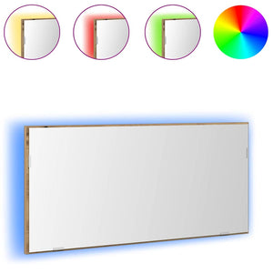 Specchio con luci a strisce a LED-Specchio da bagno rovere artigianale 80 x 37 cm