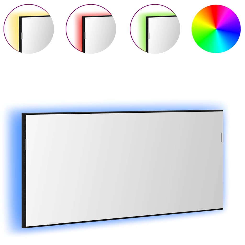 Specchio da bagno con specchio Rovere nero 80 x 8.5 x 37 cm 863308