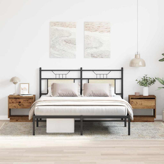 Comodino 2 pz-Set di 2 Tavolino da notte Legno vecchio 45 x 34 x 44 cm Legno multistrato