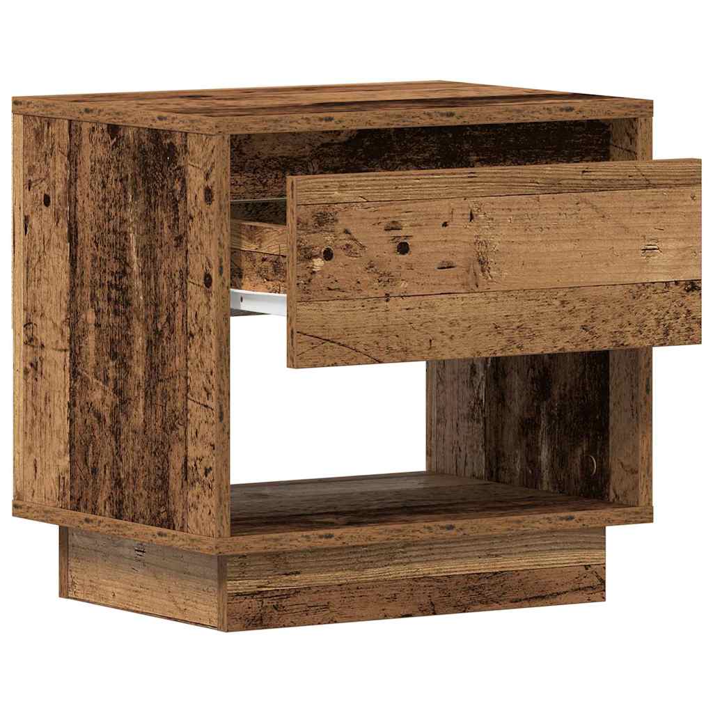 Comodino 2 pz-Set di 2 Tavolino da notte Legno vecchio 45 x 34 x 44 cm Legno multistrato