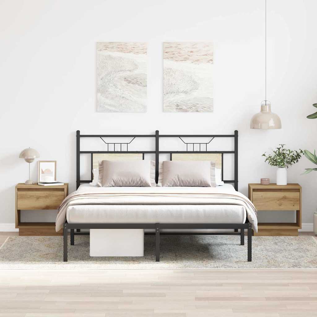 Comodino con cassetto 2 pz-Set di 2 Tavolino da notte Rovere artigianale 45 x 34 x 44 cm