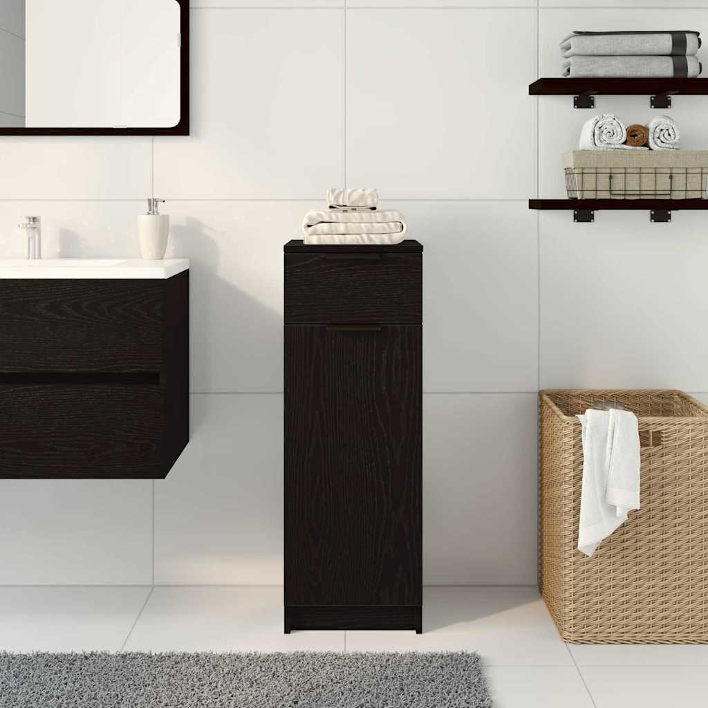 Mobile da Bagno Rovere nero 32 x 34 x 90 cm Legno multistrato 863419
