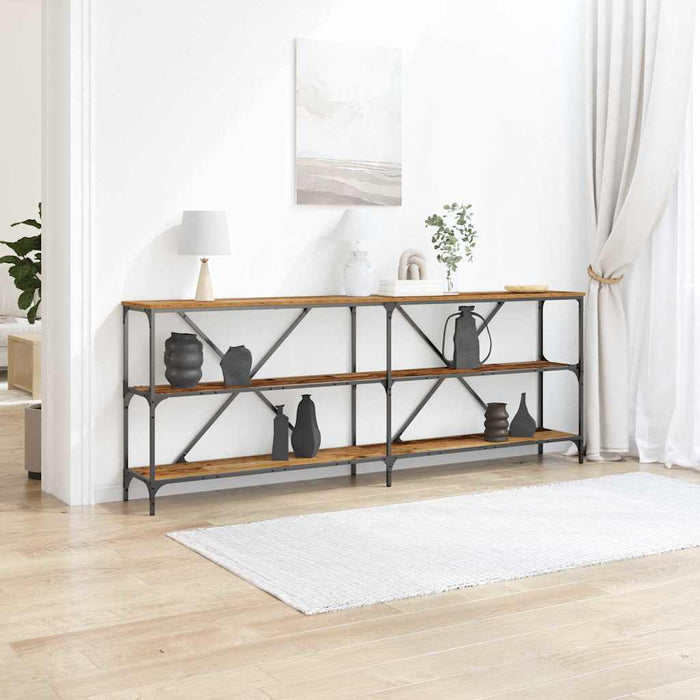 Tavolo consolle con lo scaffale Legno vecchio 180 x 30 x 75 cm 863445