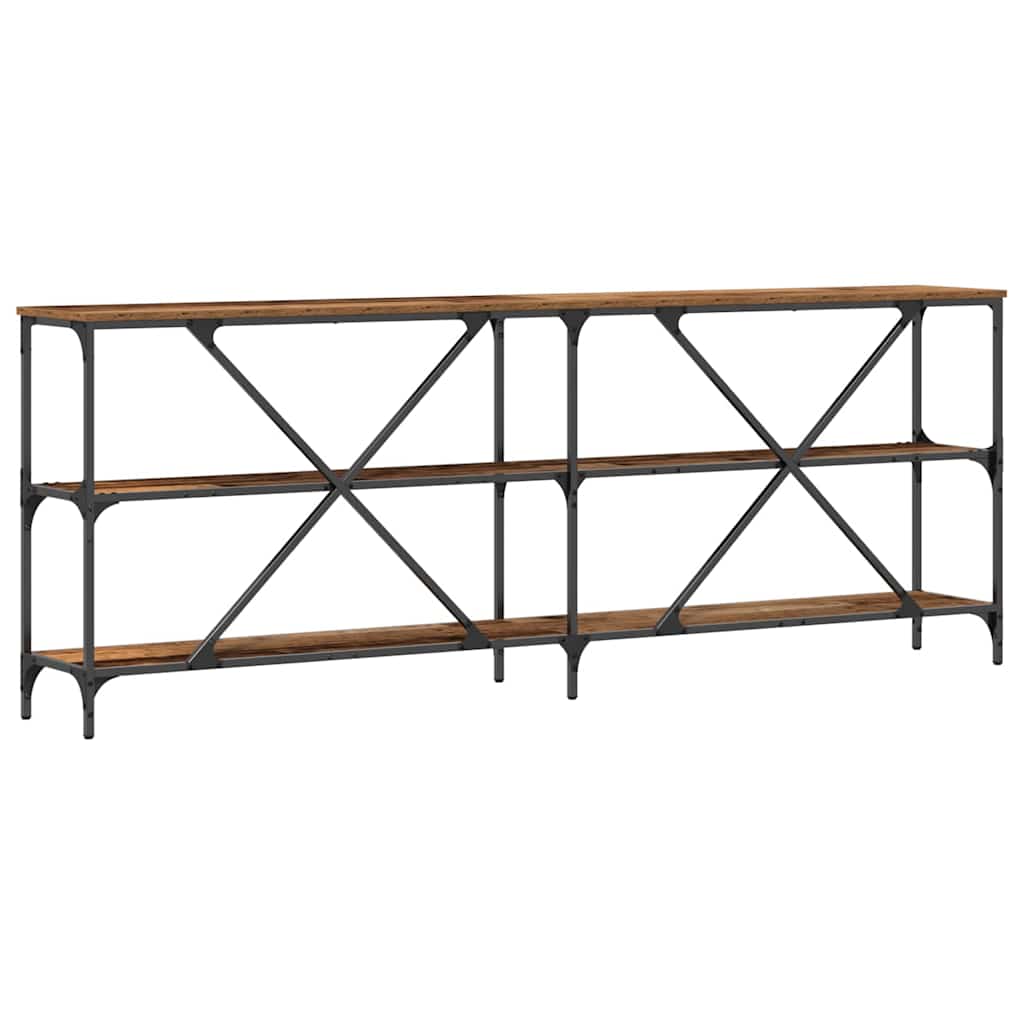 Tavolo consolle con lo scaffale Legno vecchio 180 x 30 x 75 cm 863445