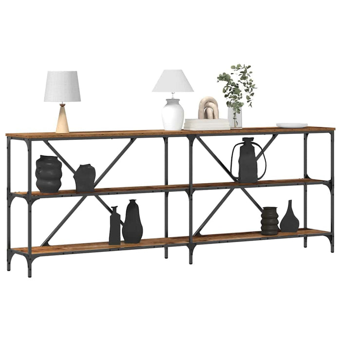 Tavolo consolle con lo scaffale Legno vecchio 180 x 30 x 75 cm 863445