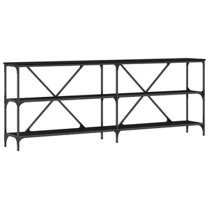 Tavolo consolle con lo scaffale Rovere nero 180 x 30 x 75 cm 863447