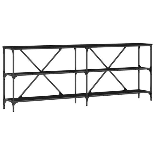 Tavolo consolle con lo scaffale Rovere nero 180 x 30 x 75 cm 863447