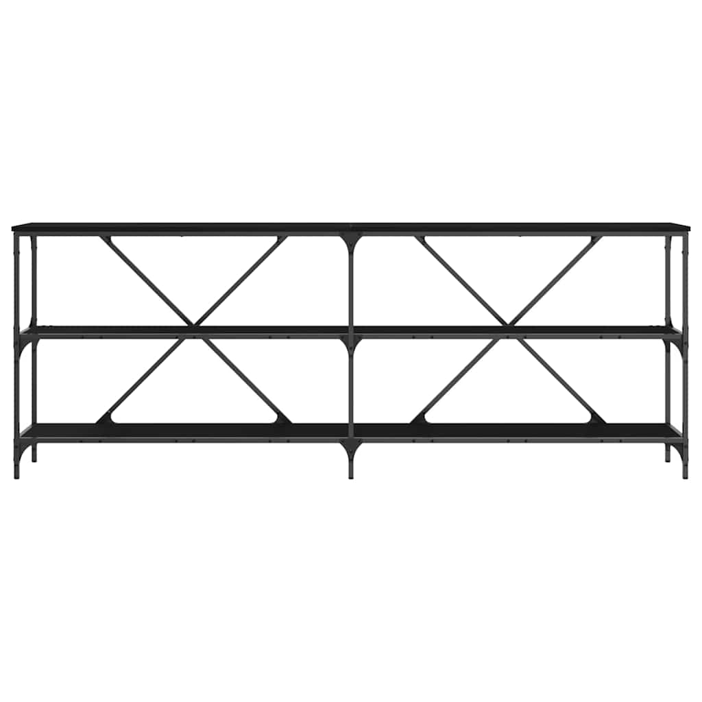 Tavolo consolle con lo scaffale Rovere nero 180 x 30 x 75 cm 863447