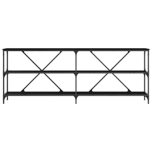 Tavolo consolle con lo scaffale Rovere nero 180 x 30 x 75 cm 863447