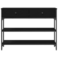 Tavolo Consolle con cassetto Rovere nero 100 x 25 x 75 cm 863513