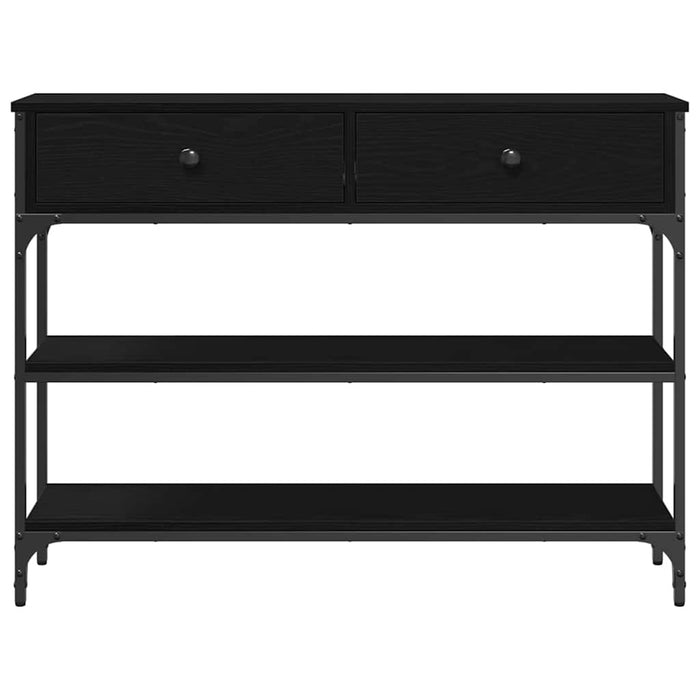 Tavolo Consolle con cassetto Rovere nero 100 x 25 x 75 cm 863513