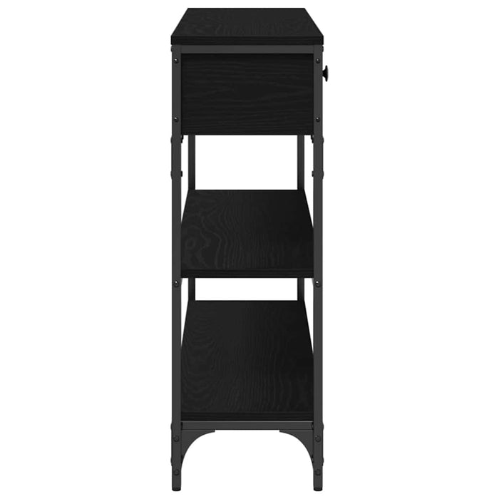 Tavolo Consolle con cassetto Rovere nero 100 x 25 x 75 cm 863513