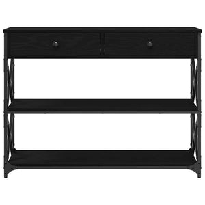 Tavolo Consolle con cassetto Rovere nero 100 x 28 x 75 cm 863529