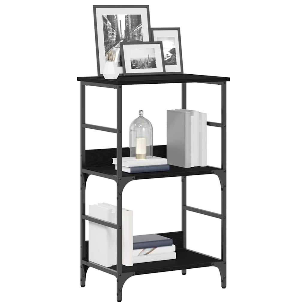Libreria-Scaffale per Libri-Mobile di Stoccaggio Rovere Nero 50 x 33 x 82 cm Legno multistrato
