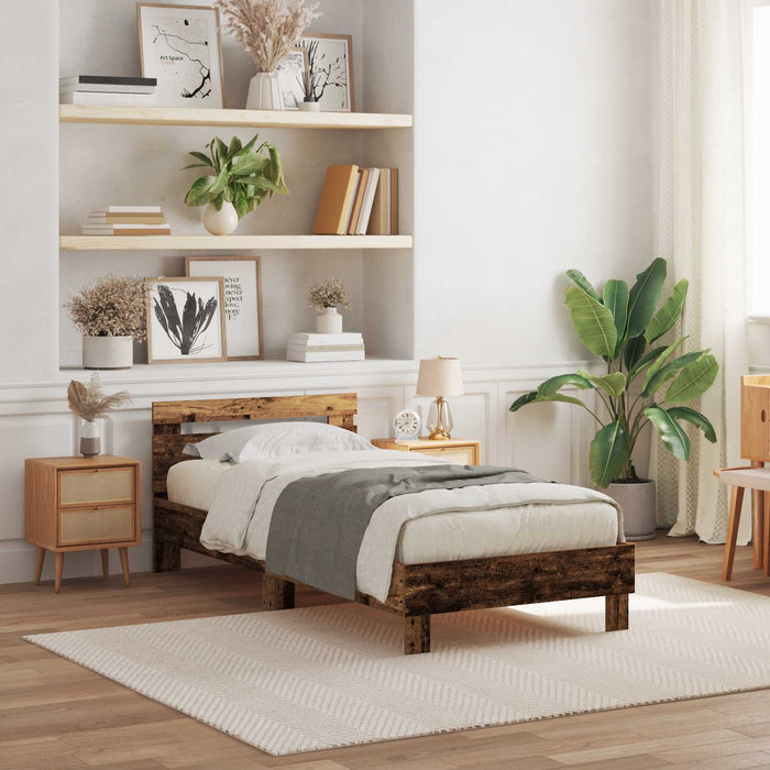 Struttura del letto con testiera-Giroletto con Testiera Legno vecchio 100 x 200 cm 127466