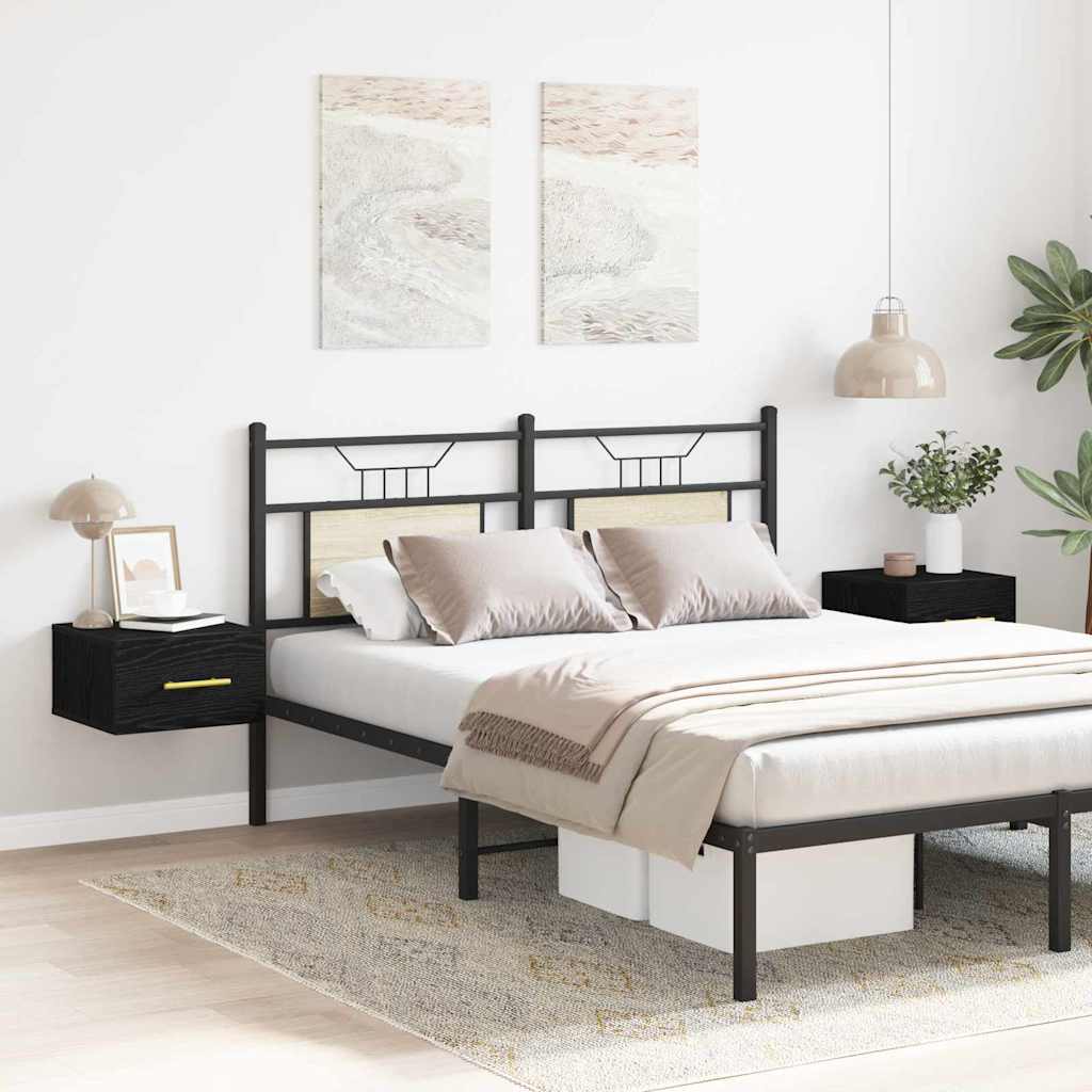 Armadio da Notte 2 pcs Rovere nero 35 x 35 x 20 cm 863787