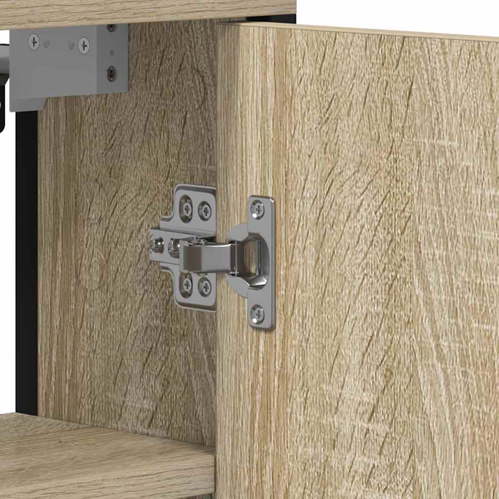 Mobiletto da Bagno con Specchiera  Rovere Sonoma 60x16x60 cm in Legno Ingegnerizzato 864340