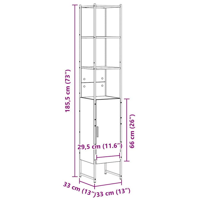 Mobile da Bagno Beige 33 x 33 x 185.5 cm Legno multistrato 864342