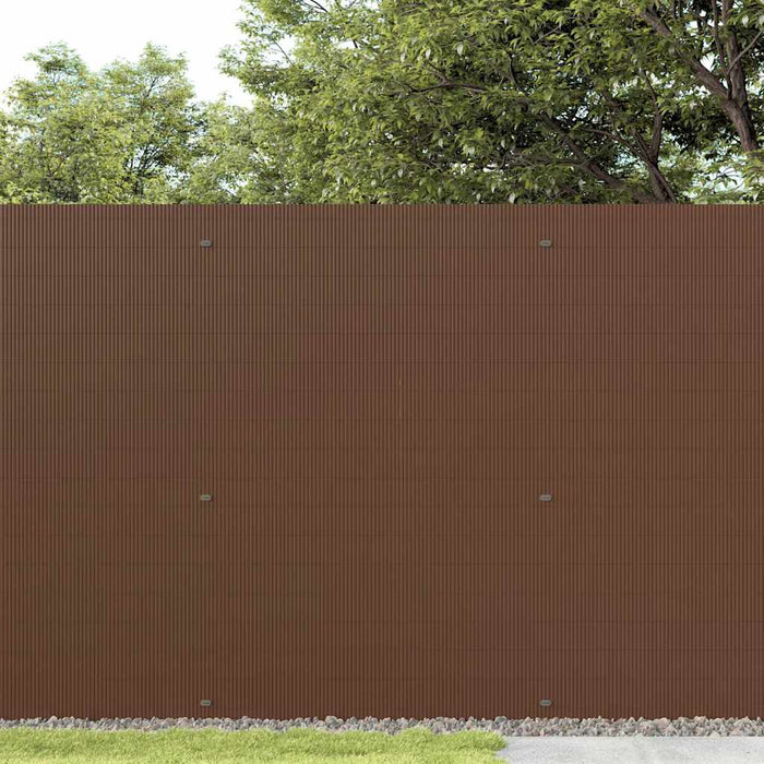 Recinzione da Giardino Bifacciale Marrone 1,8x5 m in PVC 42002626