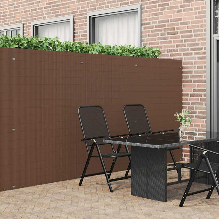 Recinzione da Giardino Bifacciale Marrone 1,8x5 m in PVC 42002626