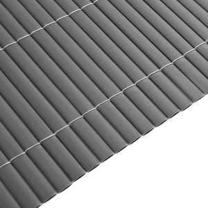 Recinzione da Giardino Bifacciale Grigia 1,8x5 m in PVC 42002627