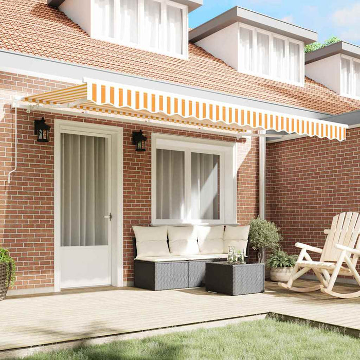 vidaXL Tenda Retrattile Giallo e Bianco 350 x 200 cm
