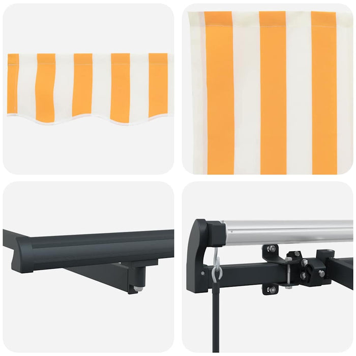 vidaXL Tenda Retrattile Giallo e Bianco 350 x 200 cm