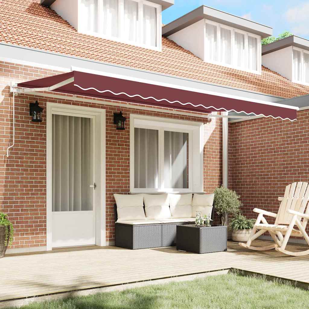 vidaXL Tenda Retrattile Borgogna 350x200 cm Tessuto
