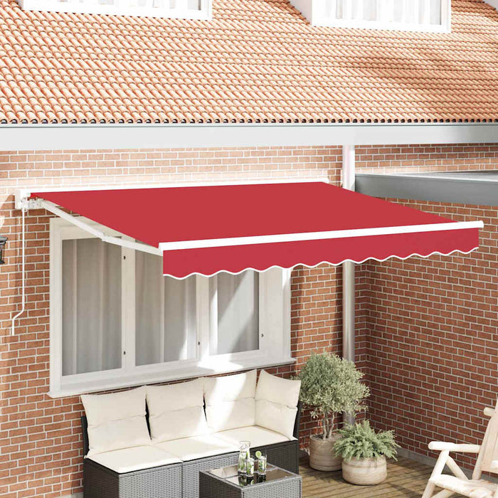 vidaXL Tenda Retrattile Rosso 350x200 cm Tessuto