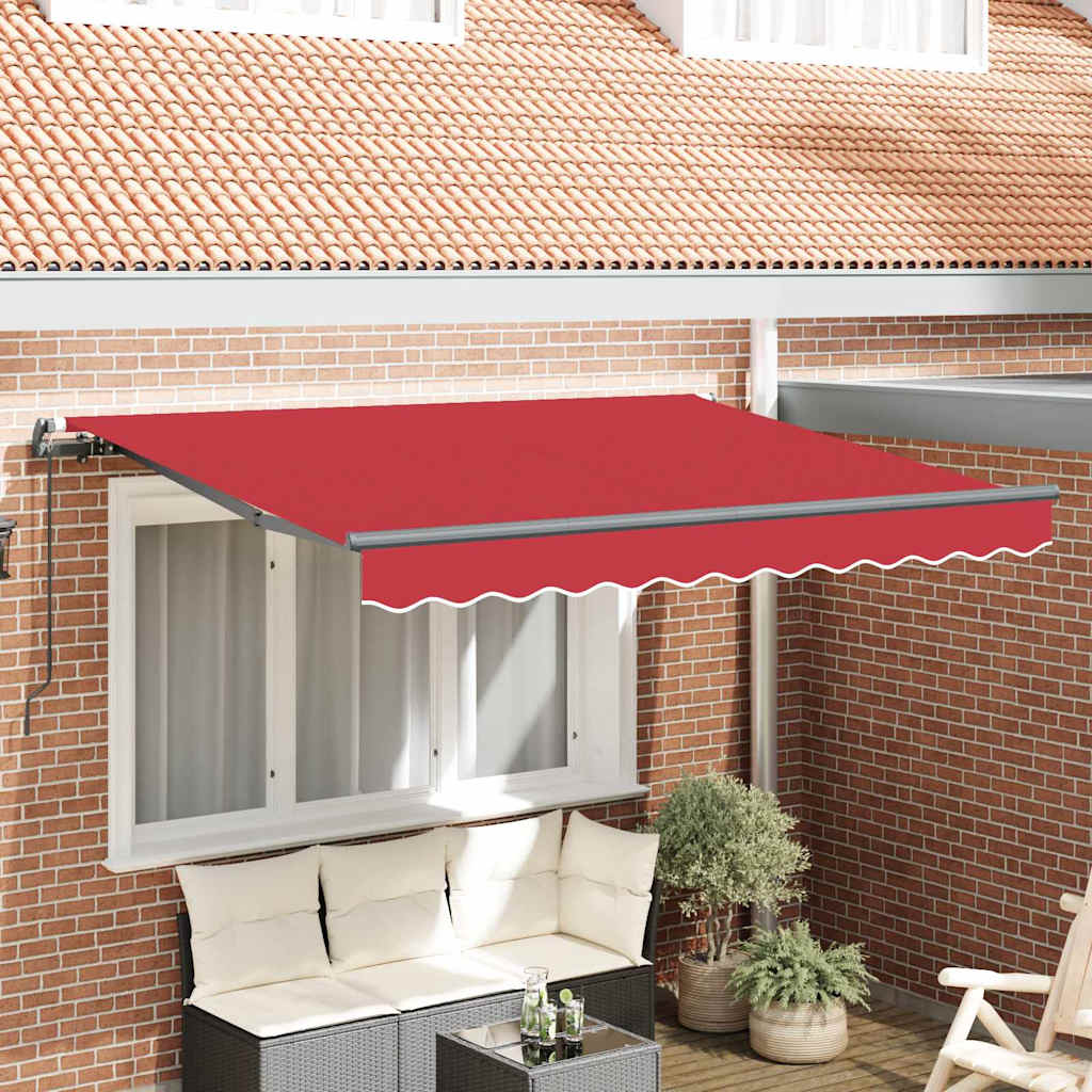 vidaXL Tenda Retrattile Rosso 350 x 200 cm Poliestere e Alluminio