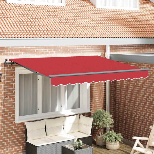 vidaXL Tenda Retrattile Rosso 350 x 200 cm Poliestere e Alluminio