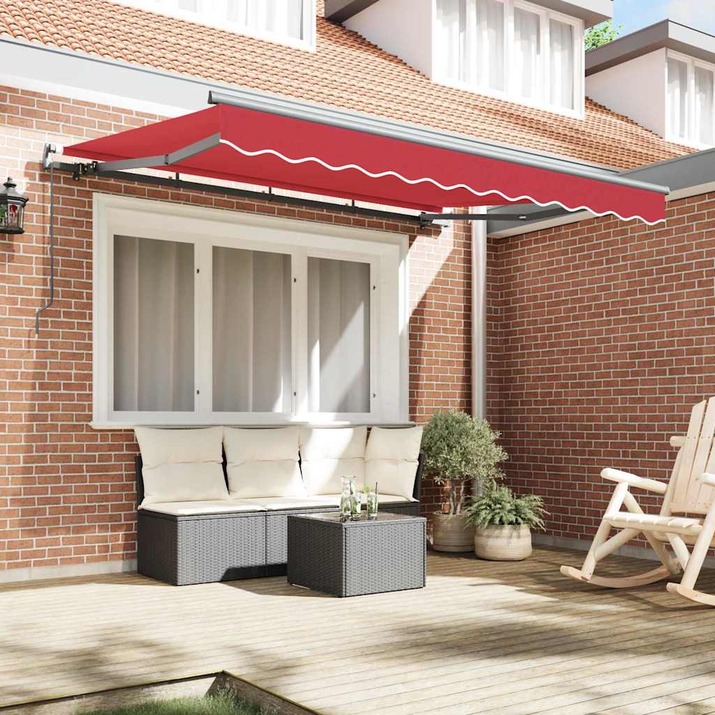 vidaXL Tenda Retrattile Rosso 350 x 200 cm Poliestere e Alluminio