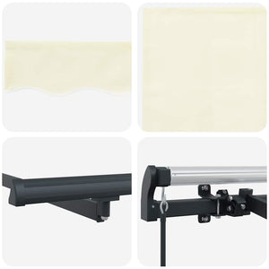 vidaXL Tenda Retrattile Crema 400 x 200 cm Poliestere e Alluminio