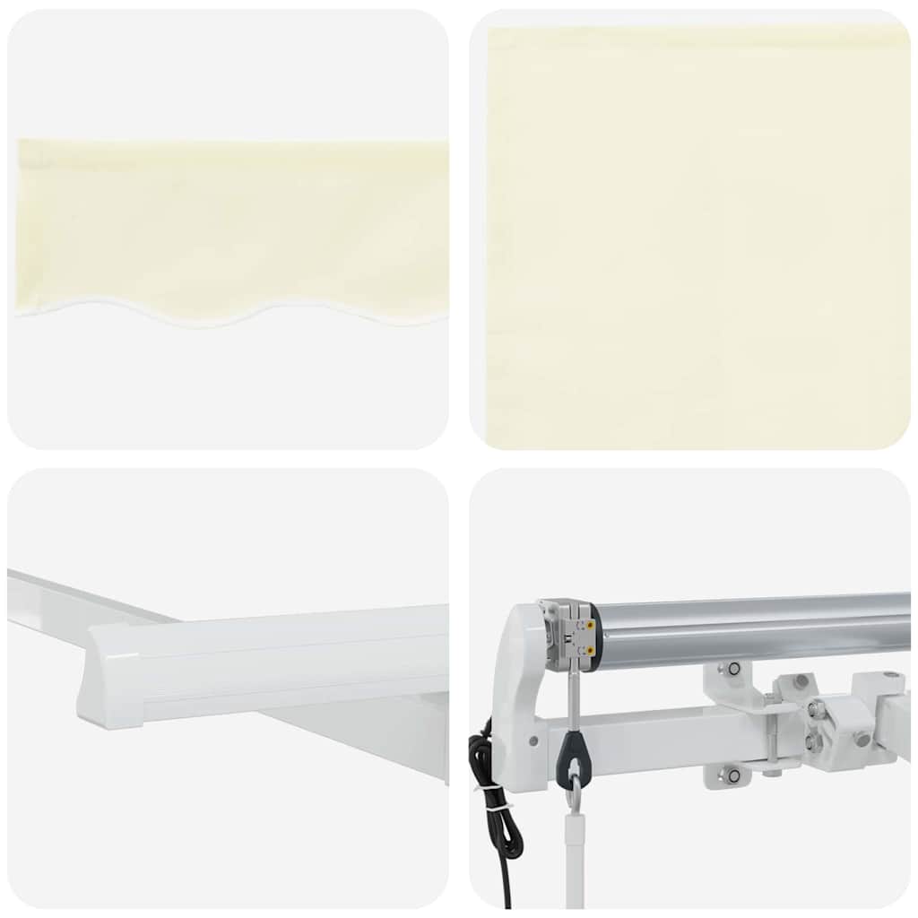 vidaXL Tenda Retrattile Crema e bianco 400 x 200 cm